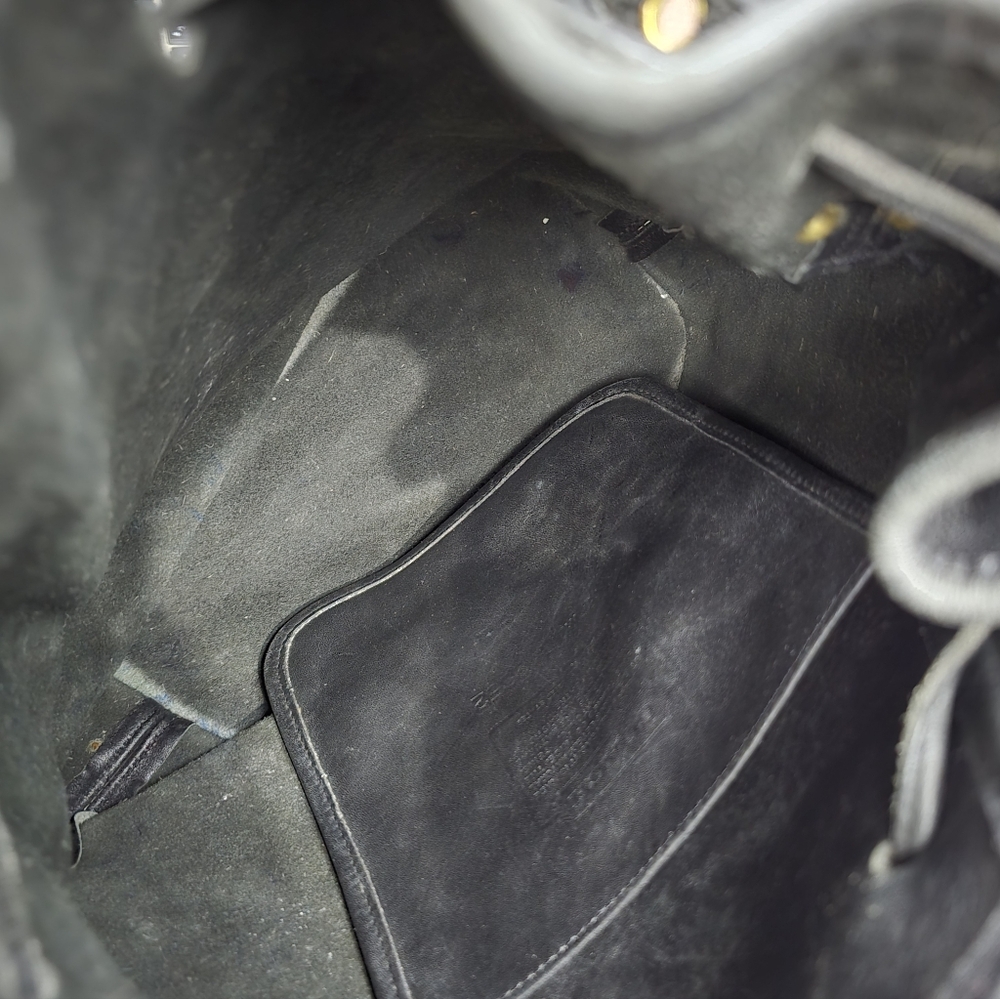 Vintage 90s Coach Lula's Legacy Black Leather Drawstring Bucket Bag [As Is] - Picture 6 of 7